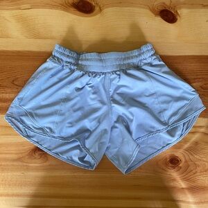 Lululemon Hotty Hot Low Rise Short 4”, Size 4, Blue Linen